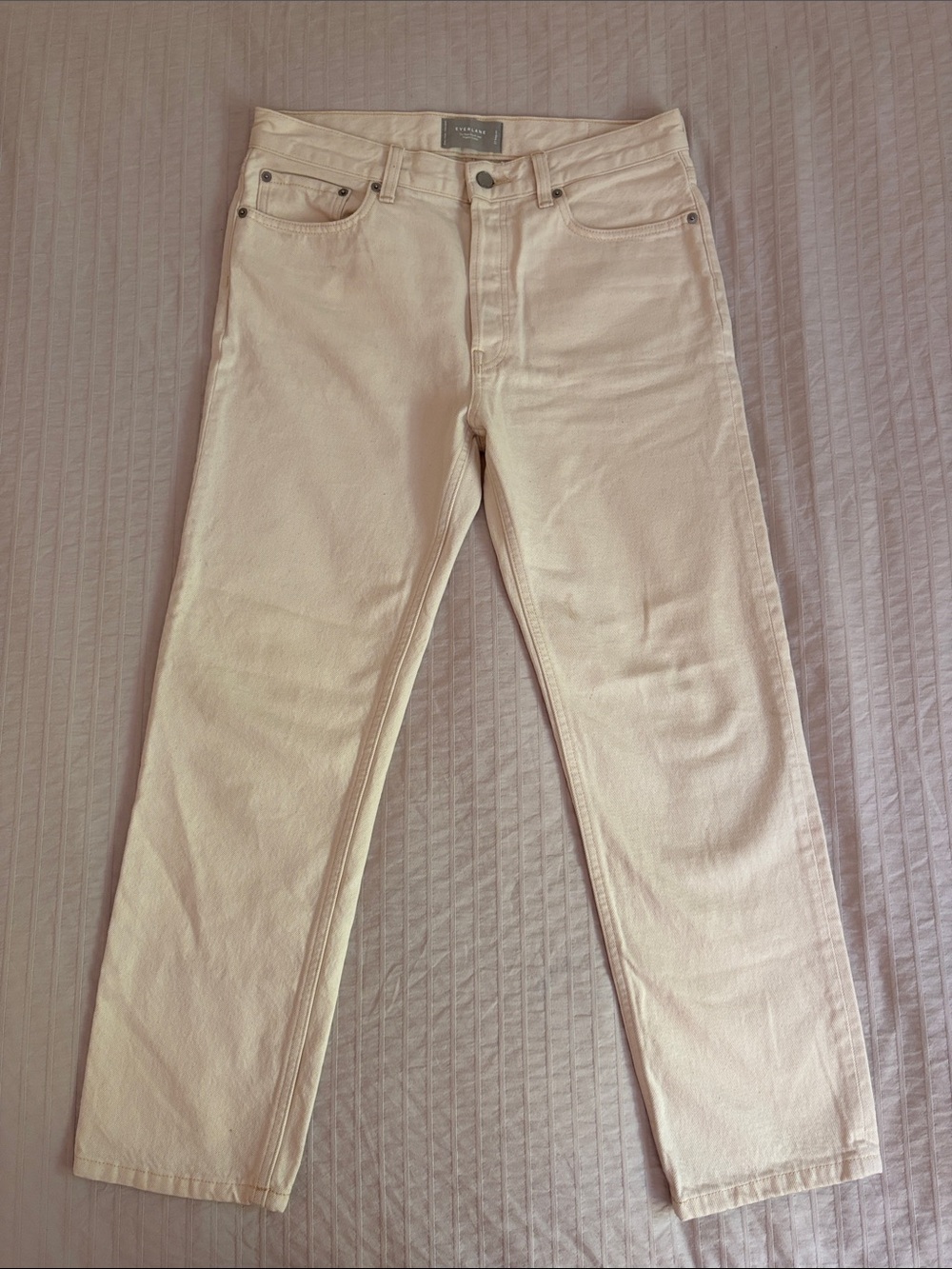 Everlane Light Cream Straight-Leg Organic Jeans - Regular 27